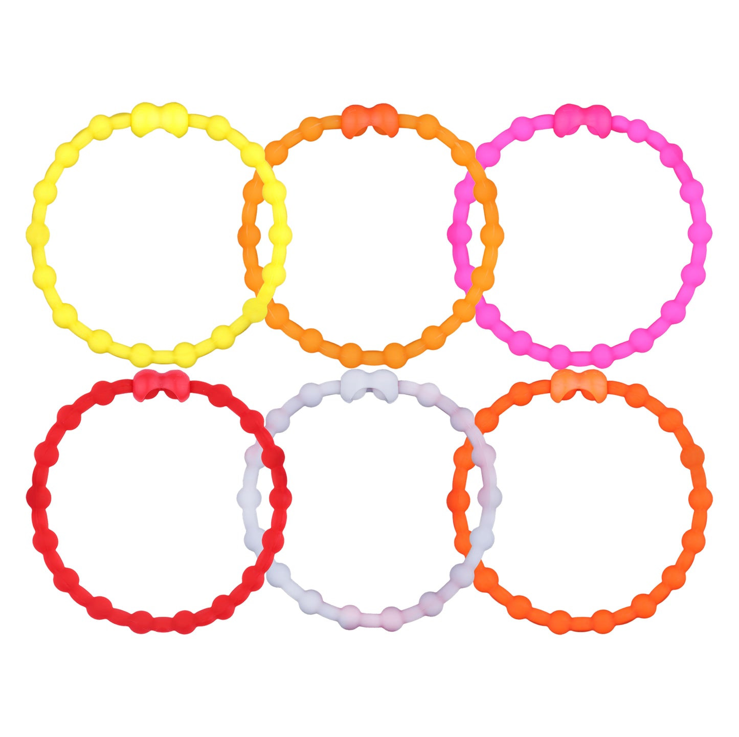 Retro Sunset Pack Hair Ties (6-Pack) - A Blast from the Past with Endless Style