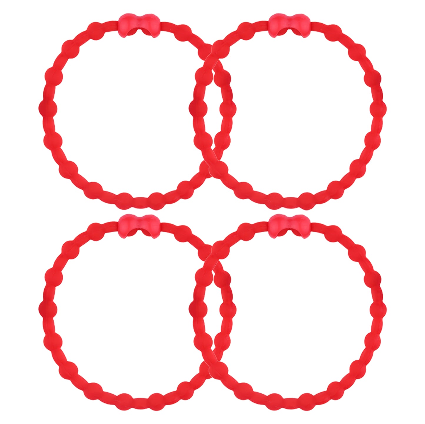 Red Hair Ties (4-Pack): Bold and Beautiful for Effortless Elegance