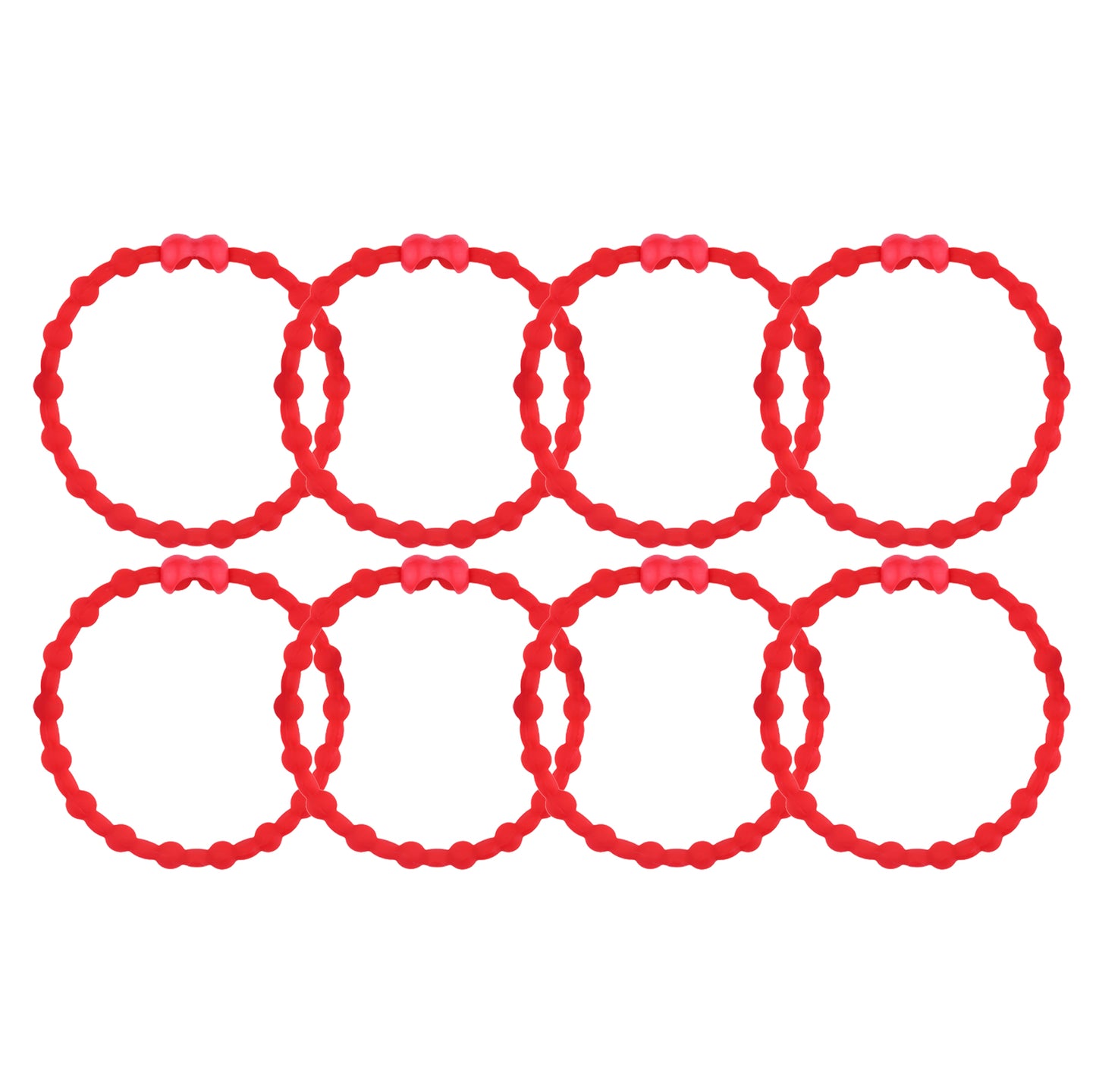 Red PRO Hair Ties: Easy Release Adjustable for Every Hair Type PACK OF 8