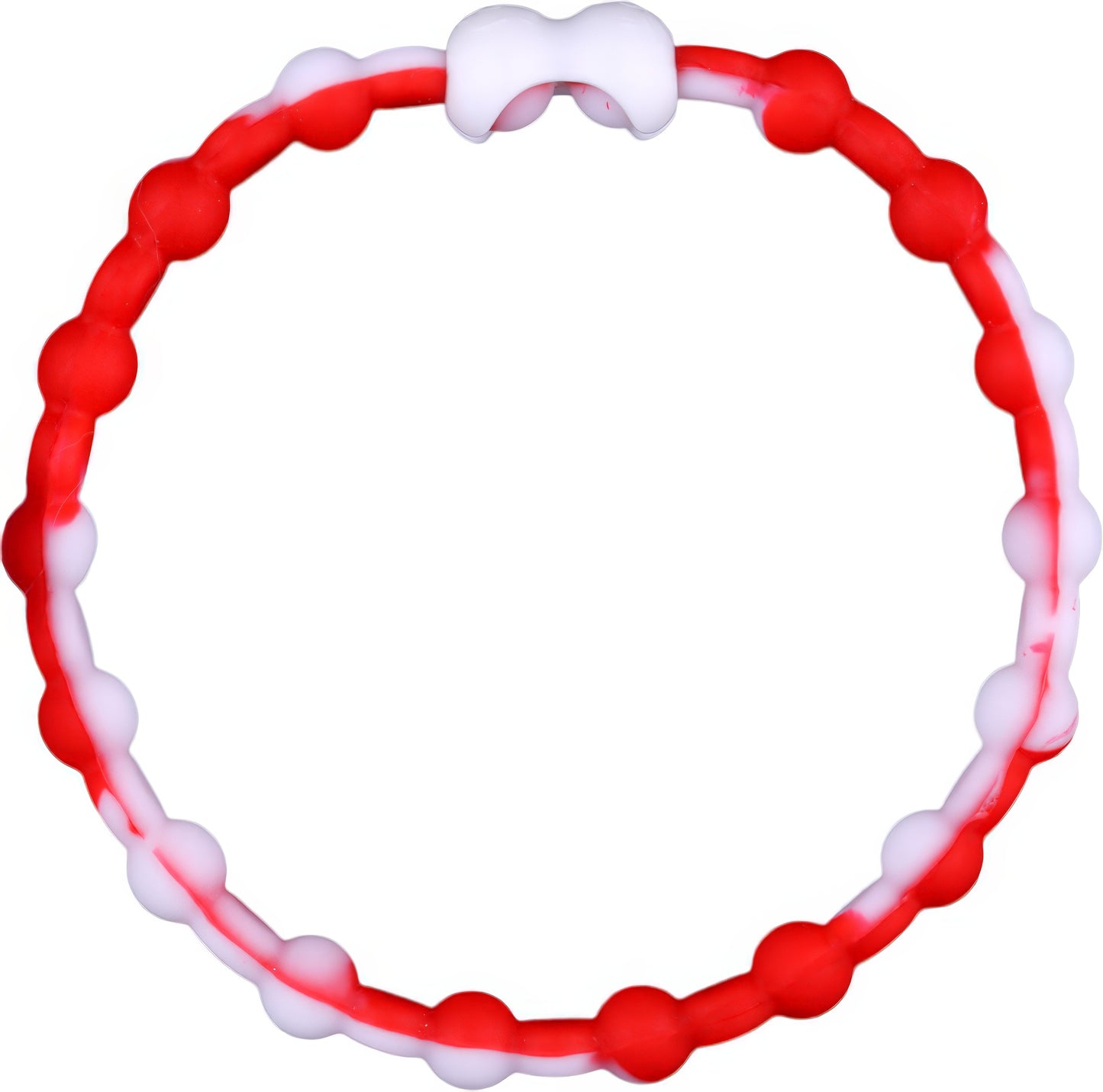 White & Red PRO Hair Ties: Easy Release Adjustable for Every Hair Type PACK OF 8