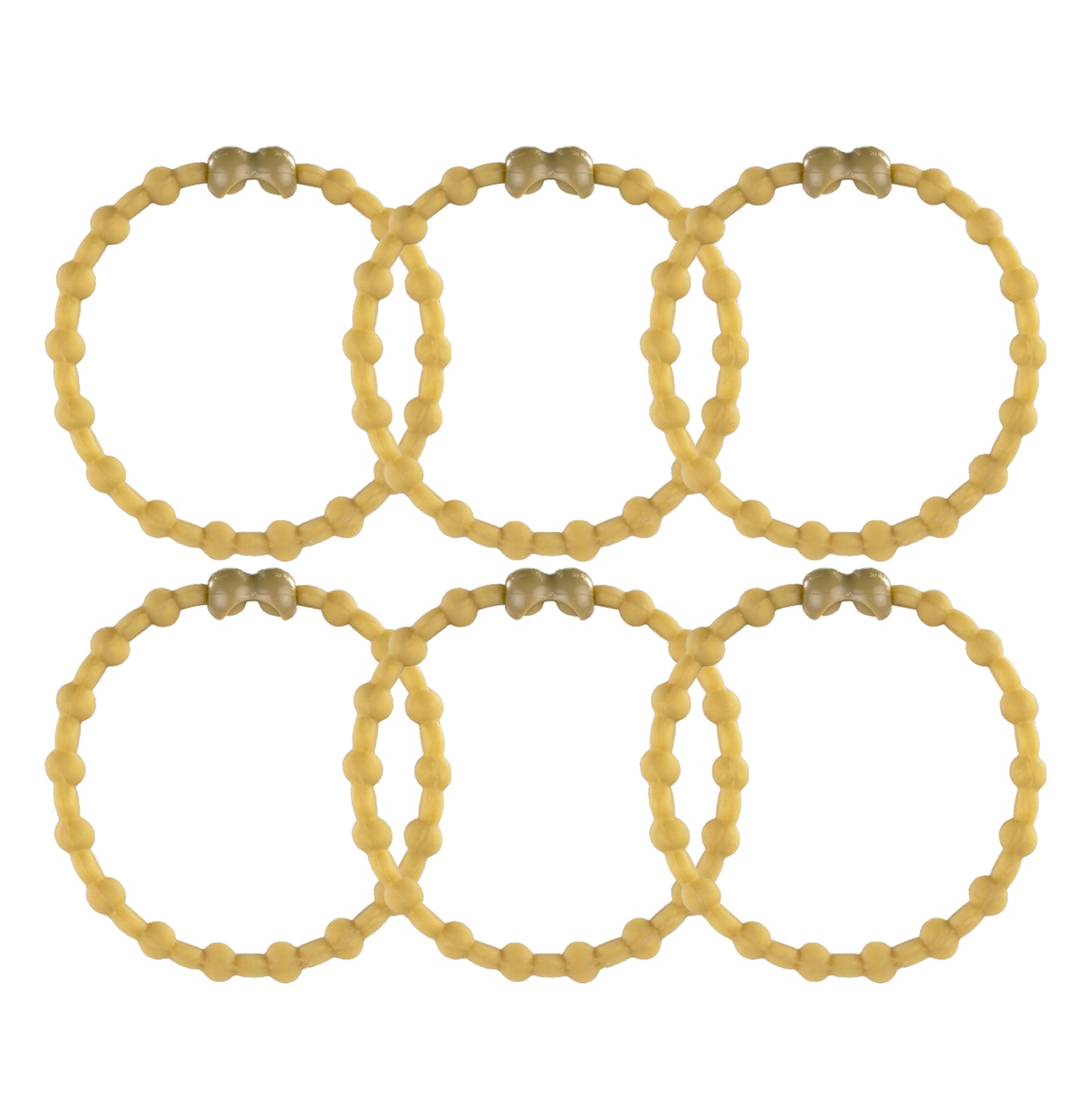 Gold Hair Ties (6-Pack): Classic Elegance with a Touch of Shine