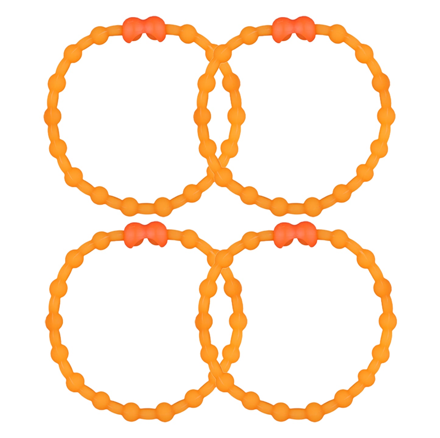 Neon Orange Hair Ties (4-Pack): Add a Pop of Boldness to Your Style