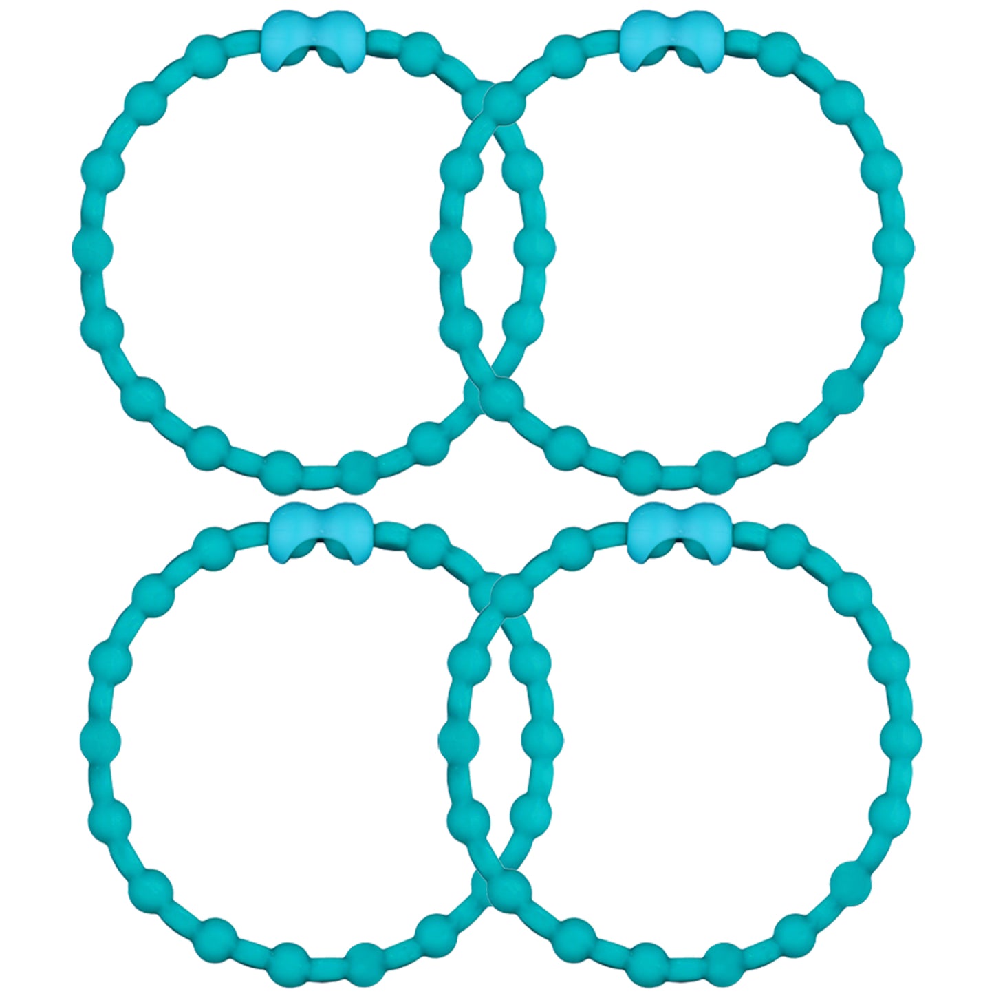 Teal Hair Ties (4-Pack): Bold Statement, Effortless Style