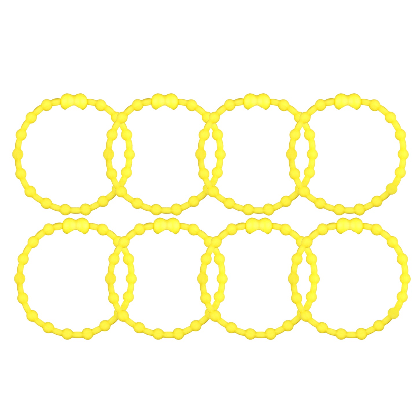 Yellow PRO Hair Ties: Easy Release Adjustable for Every Hair Type PACK OF 8