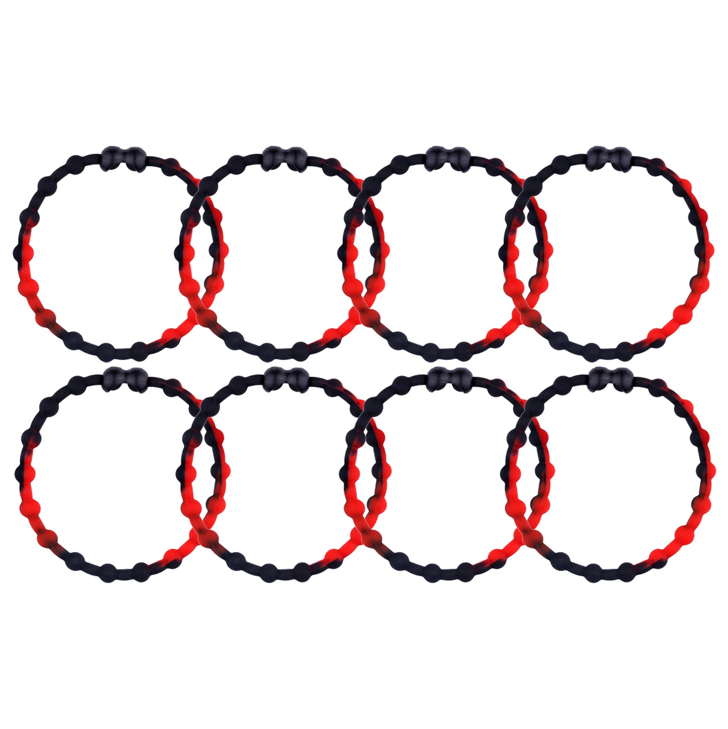 Black & Red Hair Ties (8 Pack) - Unleash Your Inner Power with Bold Style