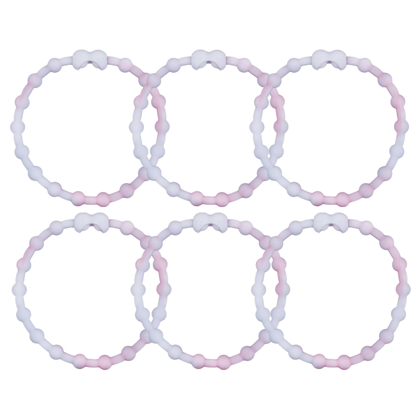 Cloudy Pink Hair Ties (6-Pack): Soft Touch of Whimsy for Your Hair