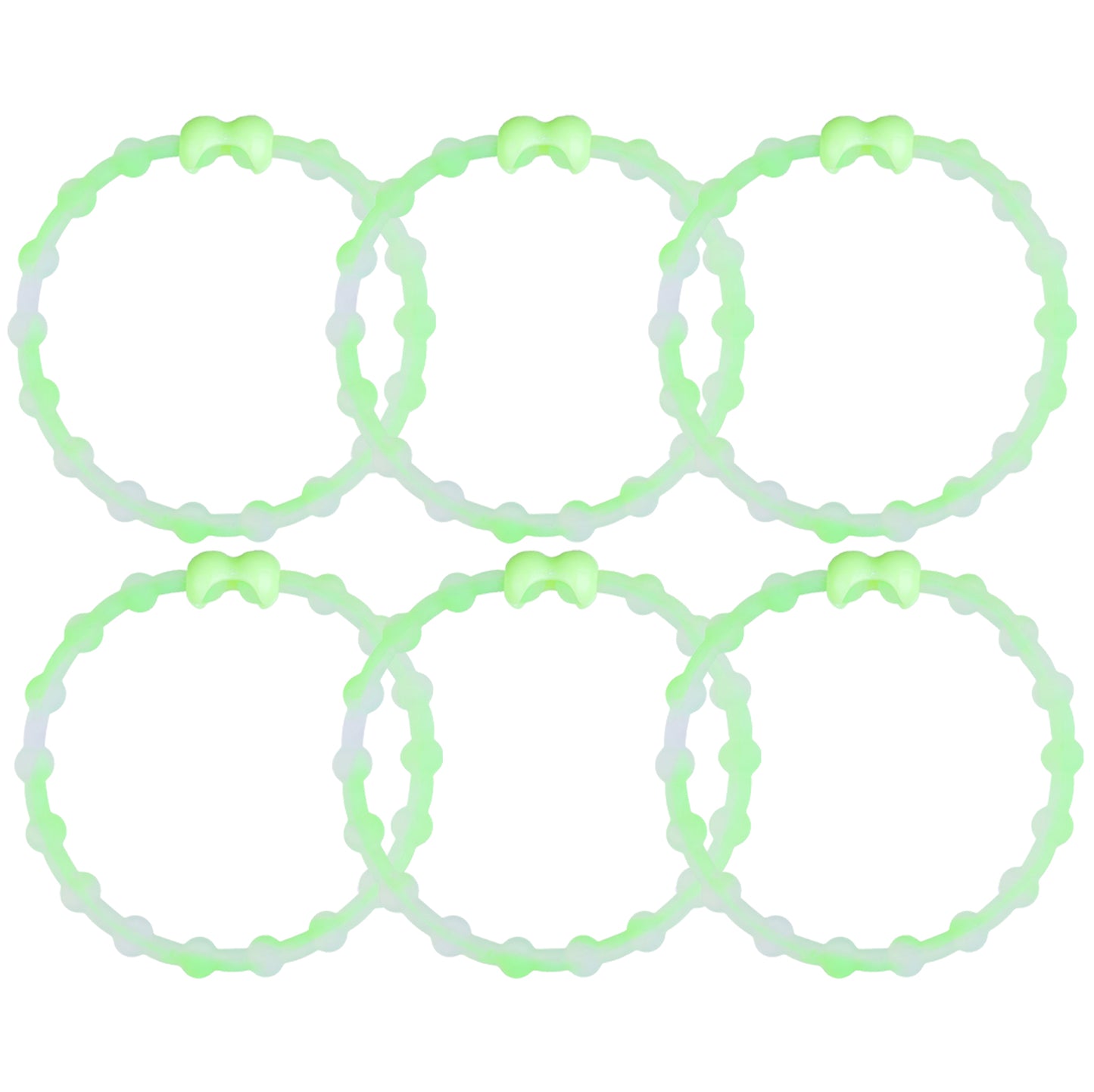 Clear Neon Green PRO Hair Ties (6-Pack): Electrifying Energy for Your Style