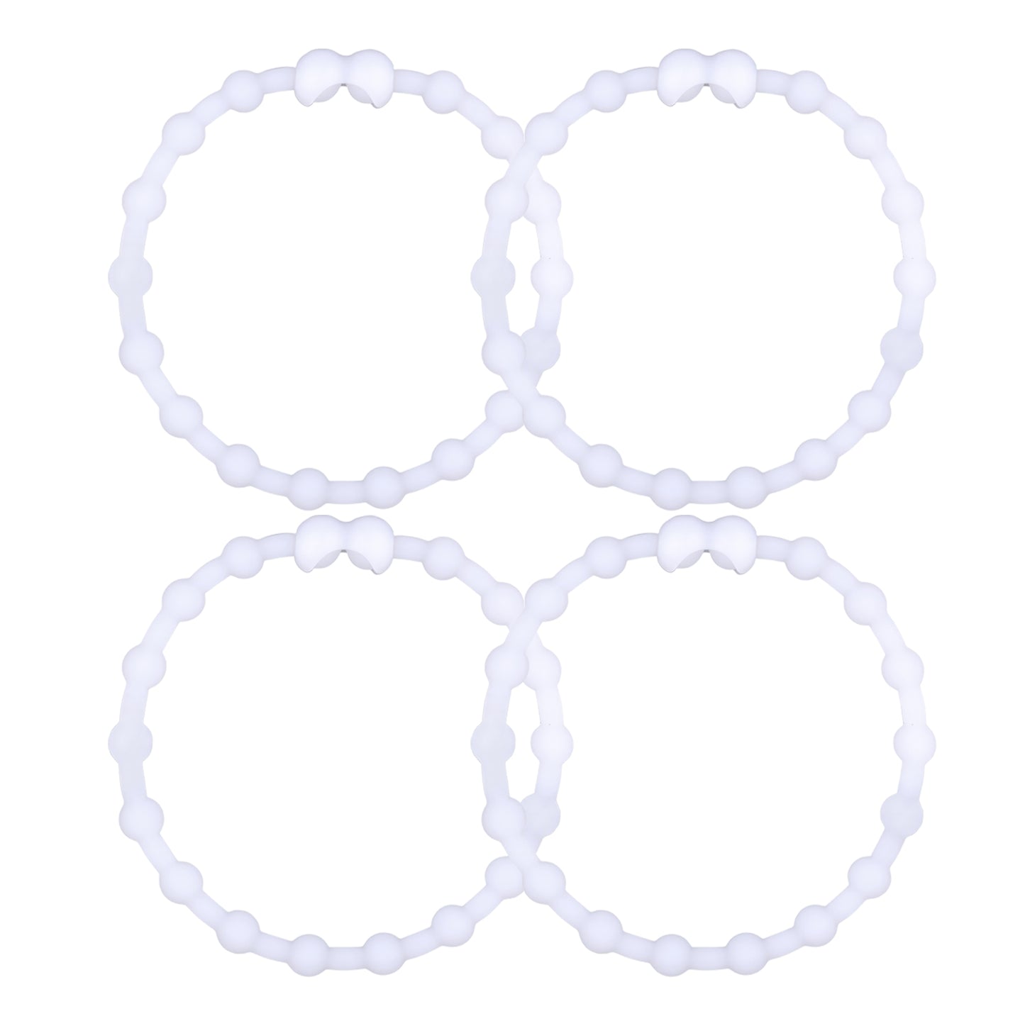 Glow White Hair Ties (4-Pack): Elevate Your Style with Elegant Simplicity