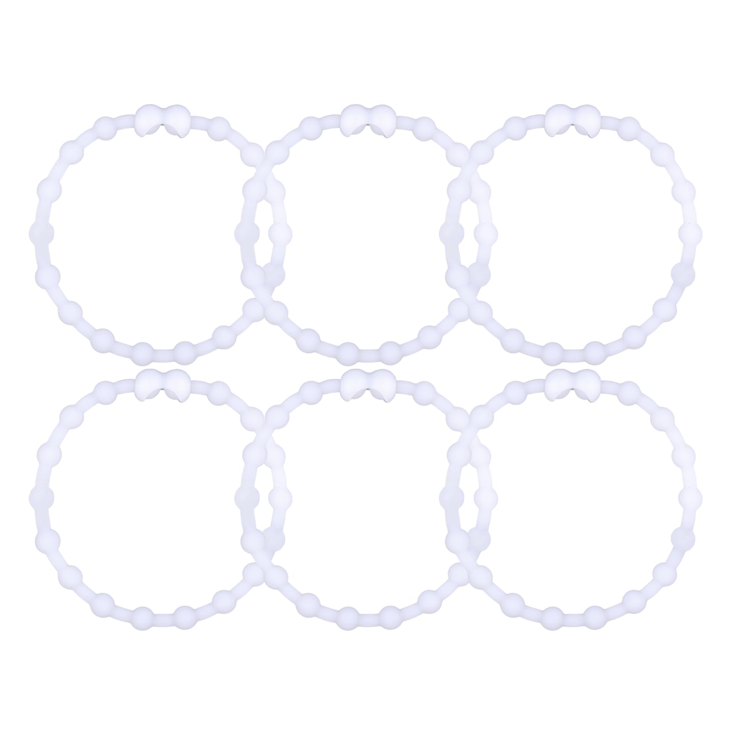 Glow White Hair Ties (6-Pack): Illuminate Your Style with Chic Versatility