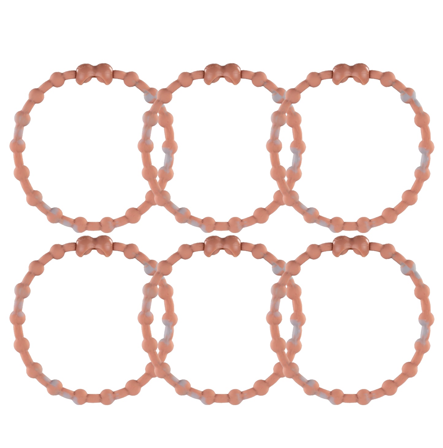 Marble Rose Gold Hair Ties (6-Pack): Luxurious Touch for Every Hairstyle