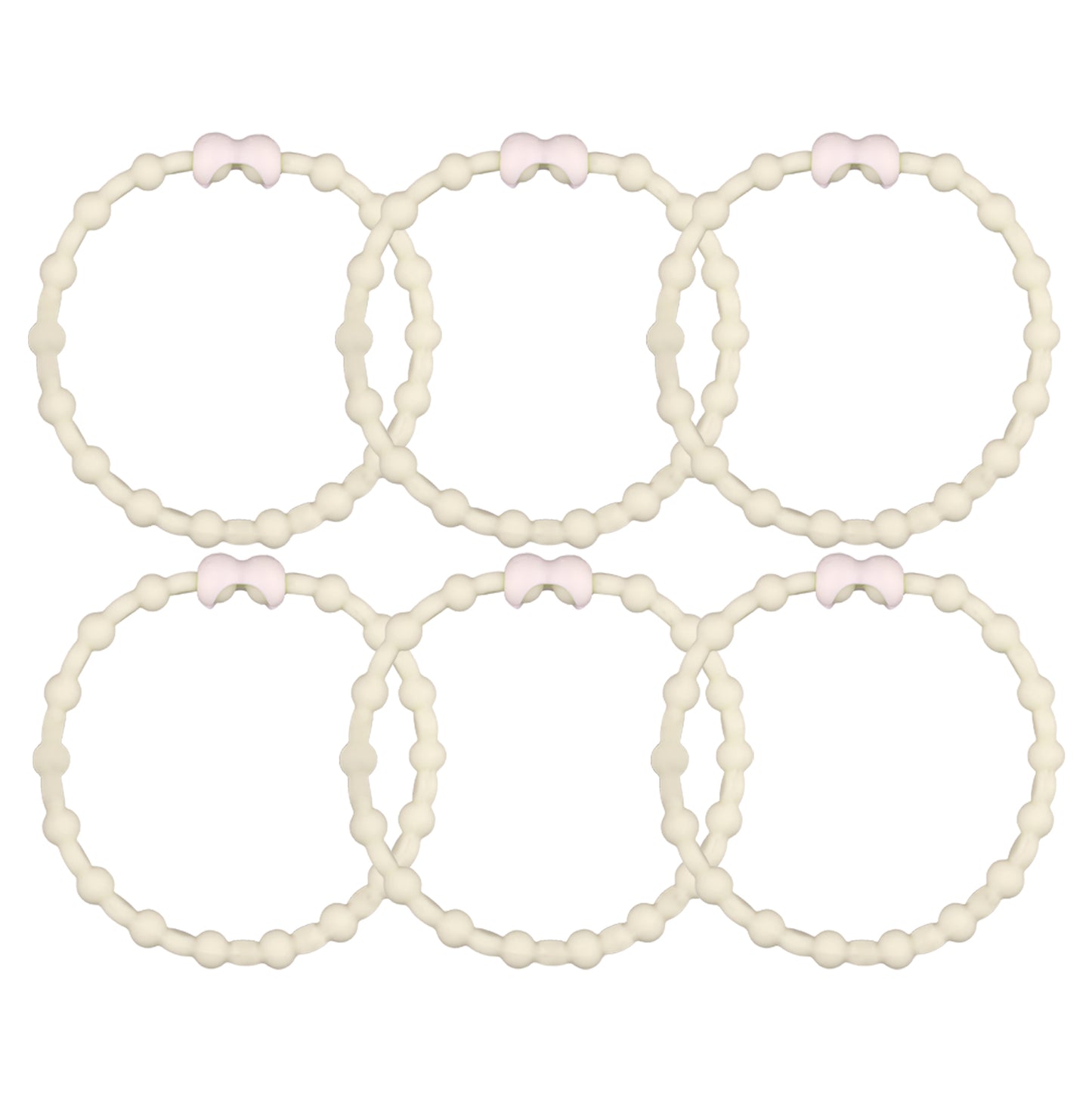 Jasmine Hair Ties (6-Pack): Delicate Fragrance & Secure Hold