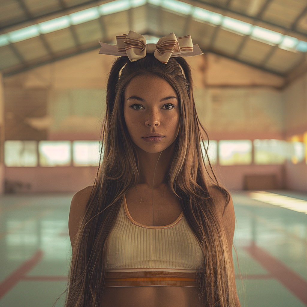 Sparkling Blue Star Cheer Bow Hair Accessory with Glittering Rhinestones