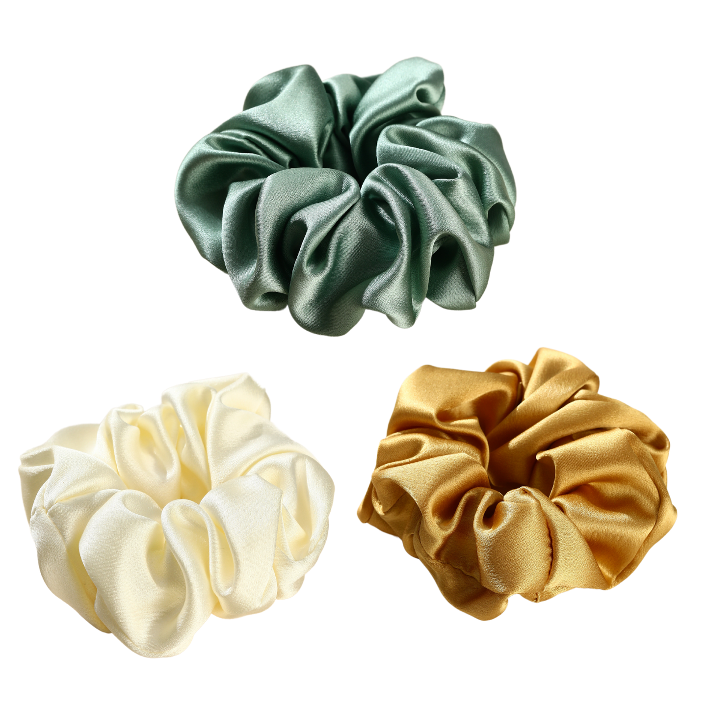 Mulberry Silk Emerald Glow Scrunchie 3 Pack