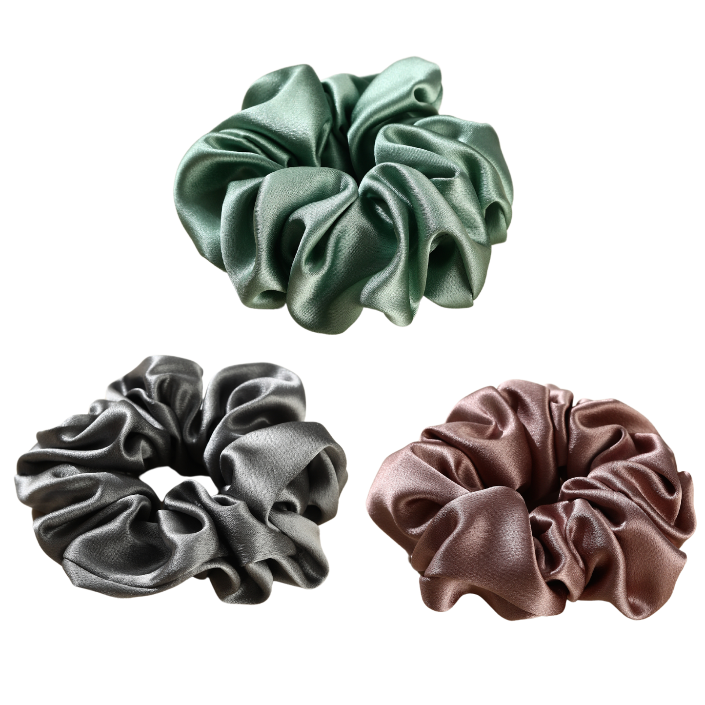 Mulberry Silk Emerald Night Scrunchie 3 Pack