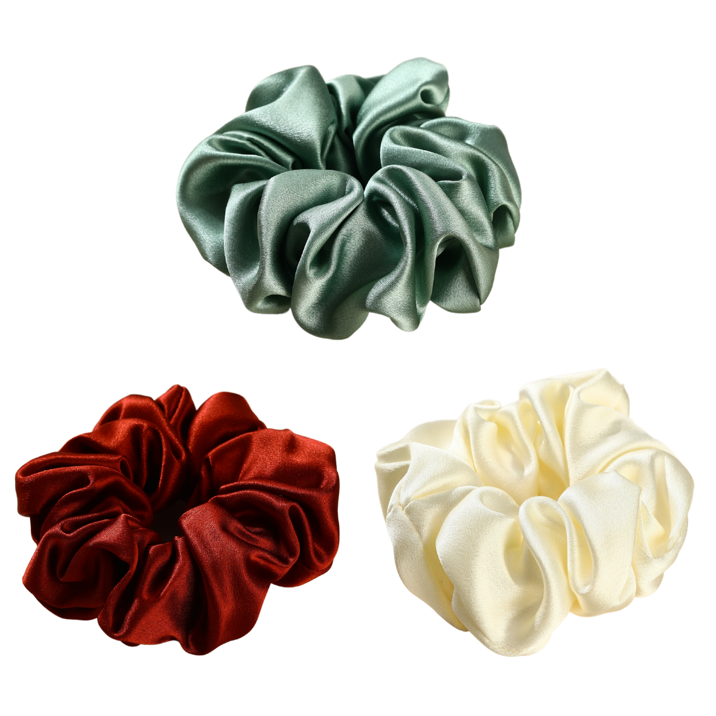 Mulberry Silk Emerald Sunset Scrunchie 3 Pack