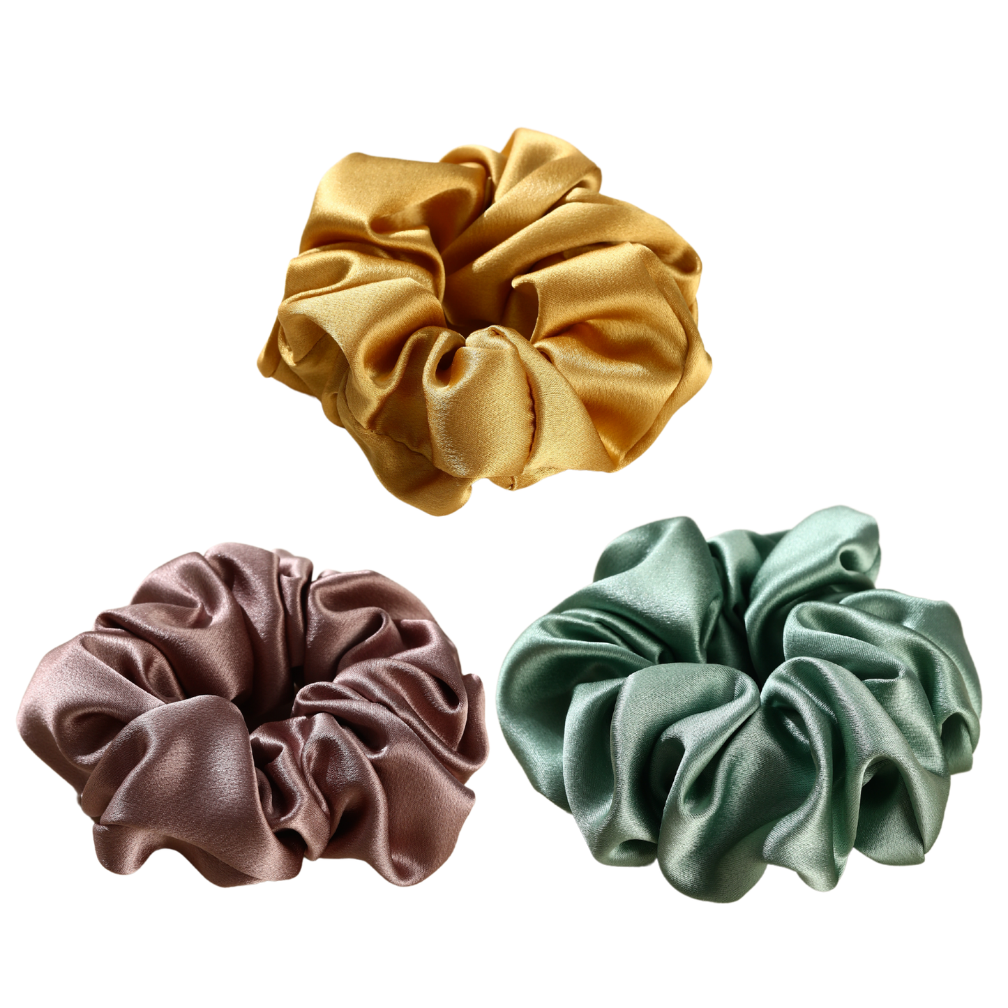 Mulberry Silk Gold Mix Royal Scrunchie 3 Pack
