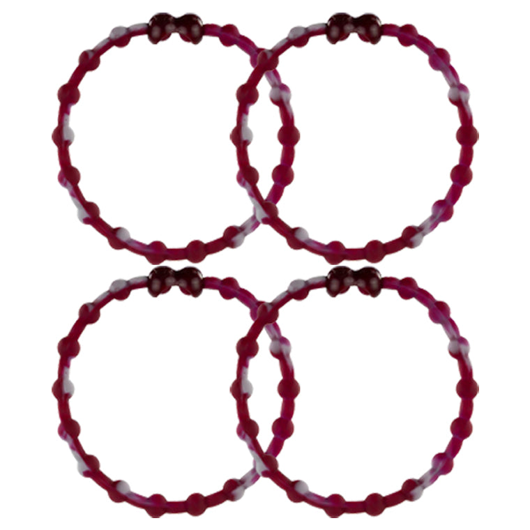 Marble Maroon PRO Hair Ties (4-Pack): Timeless Sophistication for Every Hairstyle