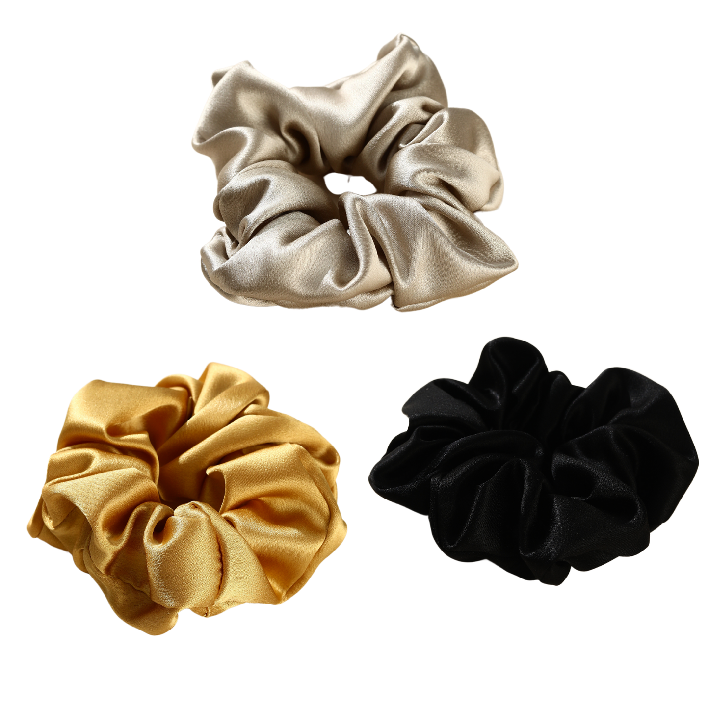 Mulberry Silk Platinum Glow Scrunchie 3 Pack