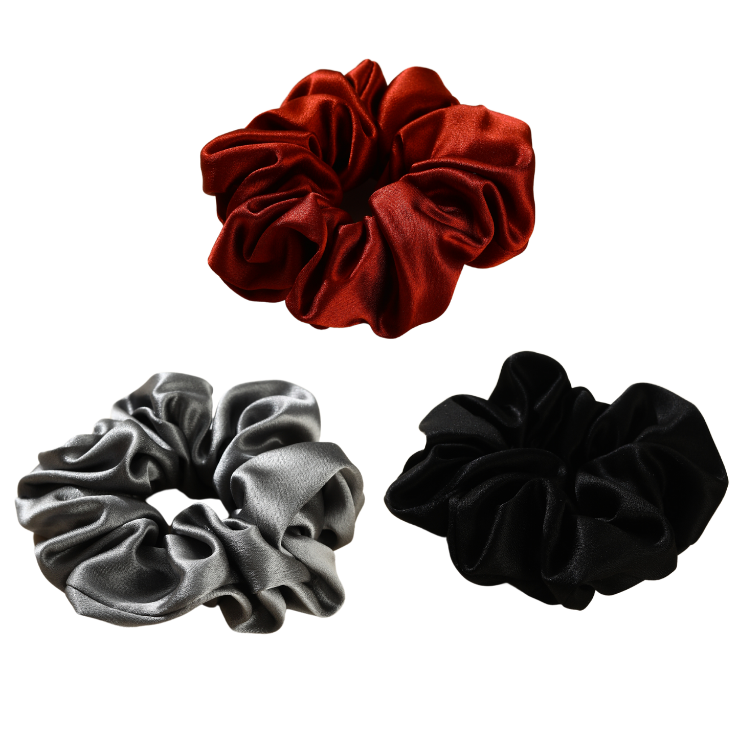 Mulberry Silk Ruby Shine Scrunchie 3 Pack