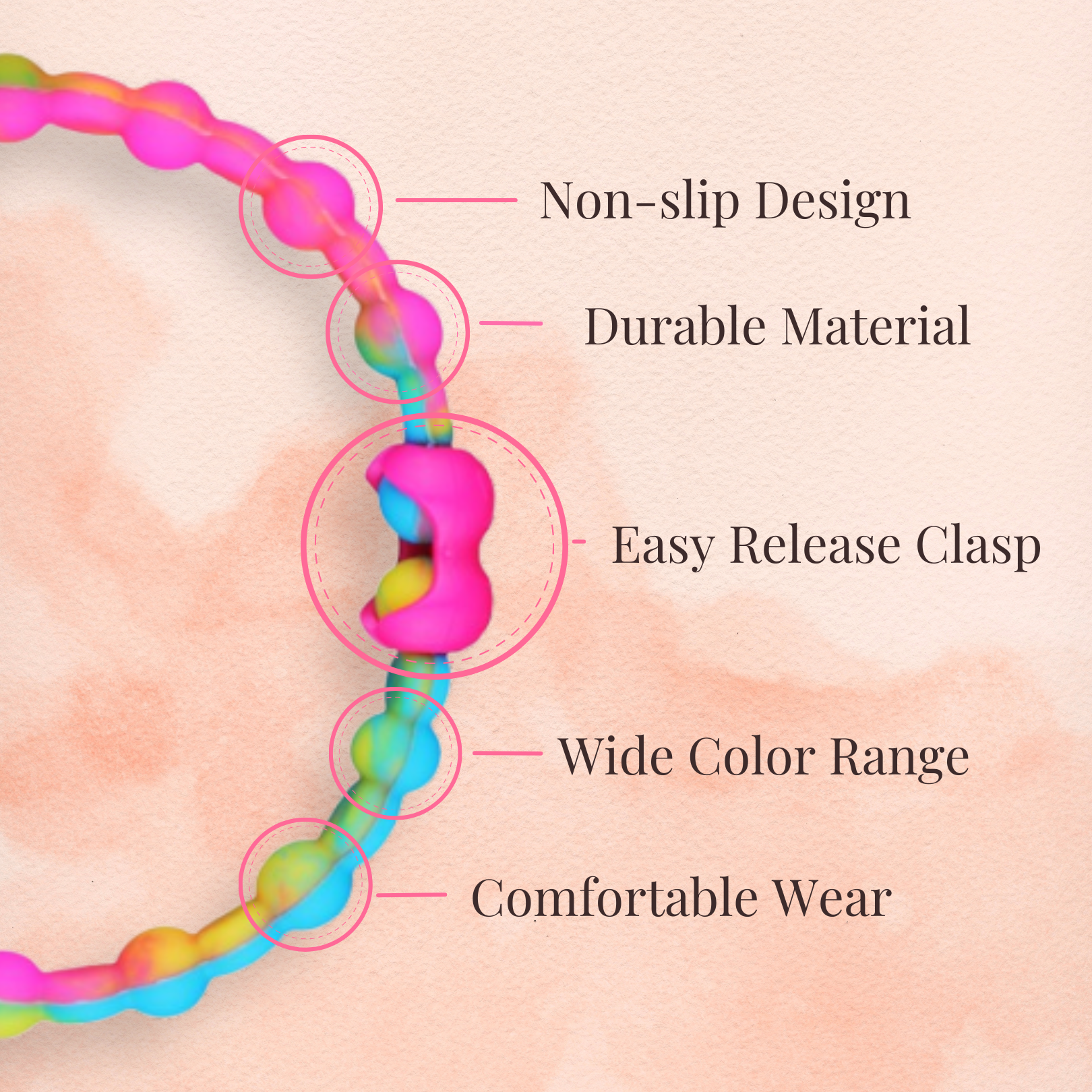 Black & Pink PRO Hair Ties: Easy Release Adjustable for Every Hair Type PACK OF 8