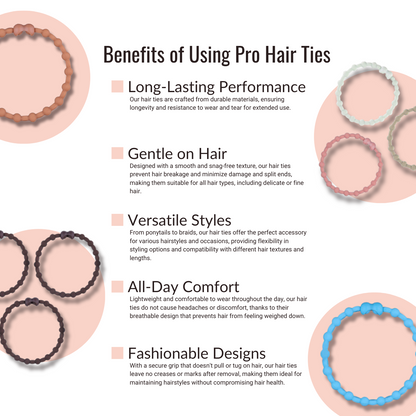 Pastel Pink Hair Ties (6-Pack): A Blush of Sweetness for Every Look