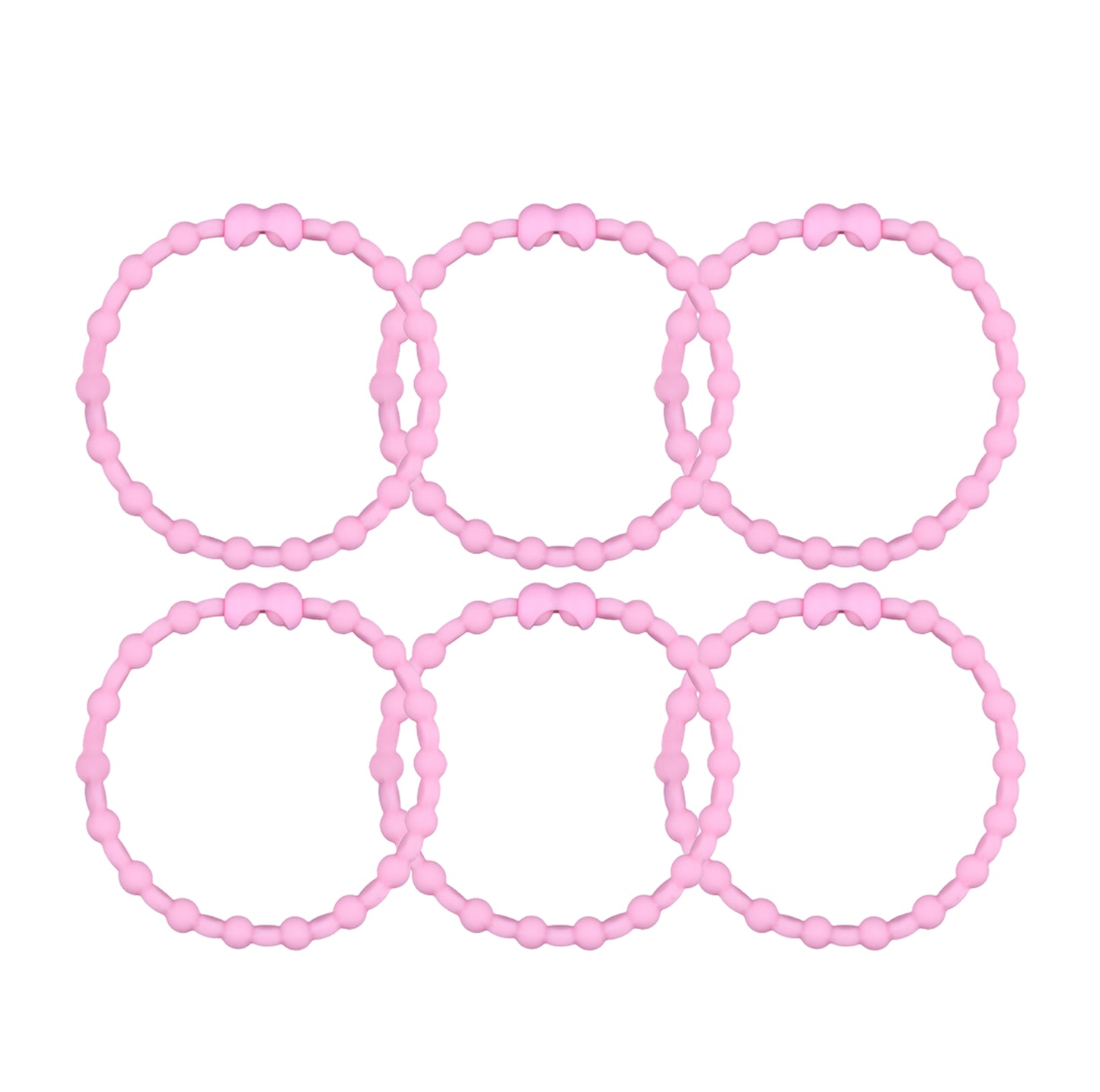 Pastel Pink Hair Ties (6-Pack): A Blush of Sweetness for Every Look