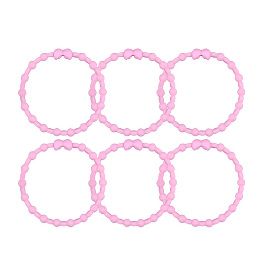 Pastel Pink Hair Ties (6-Pack): A Blush of Sweetness for Every Look