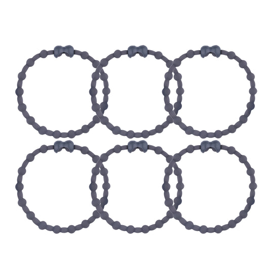 Dark Grey PRO Hair Ties (6-Pack): Effortless Style &amp; Secure Hold for Every Hair Type