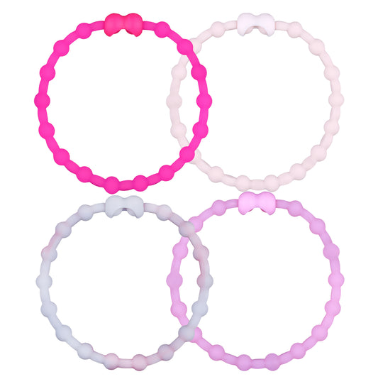 Radiant Rose Pack PRO Hair Ties (4-Pack) - Elevate Your Hairstyles with Timeless Elegance
