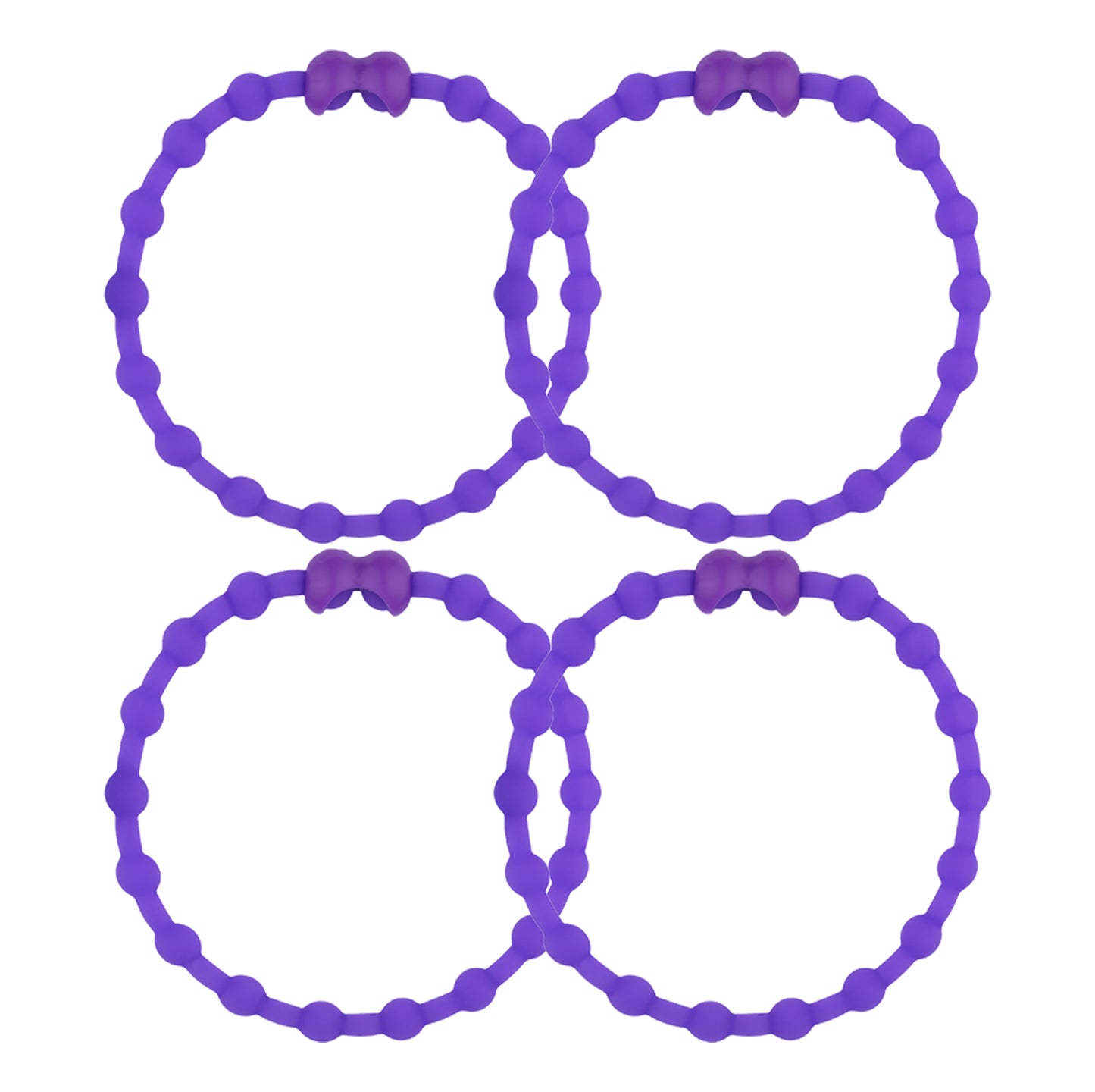 Purple Majesty Hair Ties (4-Pack) - Add Regal Elegance to Your Hairstyles