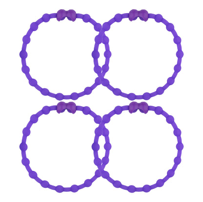 Purple Majesty Hair Ties (4-Pack) - Add Regal Elegance to Your Hairstyles