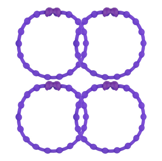 Purple Majesty Hair Ties (4-Pack) - Add Regal Elegance to Your Hairstyles