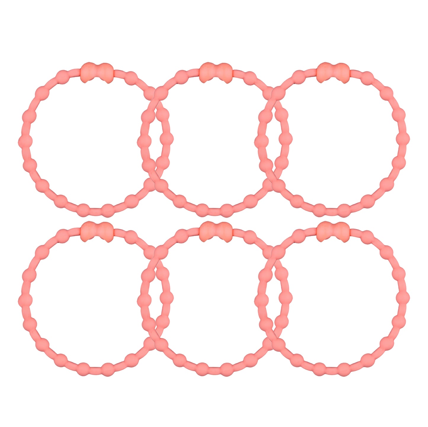 Peach Hair Ties (6-Pack): A Touch of Summer Sweetness for Every Style
