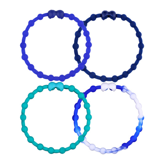 Sapphire Serenity Pack PRO Hair Ties (4-Pack): Embrace Tranquility in Shades of Blue