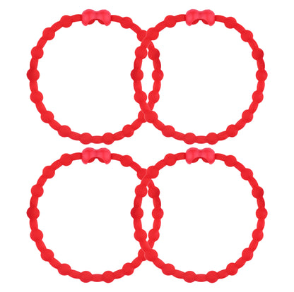 Red Hair Ties (4-Pack): Bold and Beautiful for Effortless Elegance