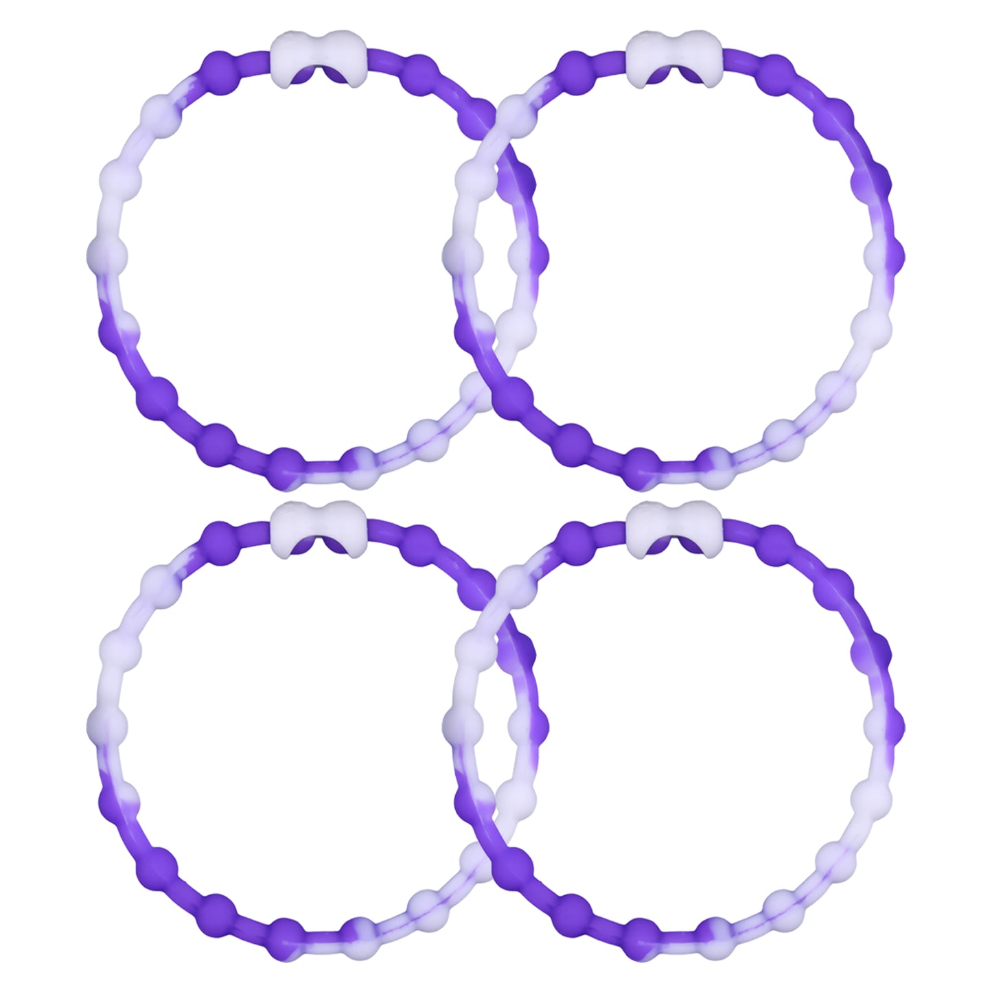White Purple PRO Hair Ties (4-Pack): A Striking Contrast for Your Hair