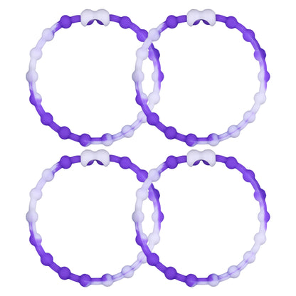 White Purple PRO Hair Ties (4-Pack): A Striking Contrast for Your Hair