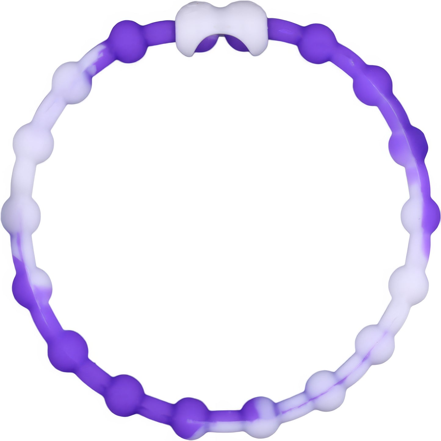 White & Purple Hair Ties (6-Pack) - Timeless Elegance for Every Look