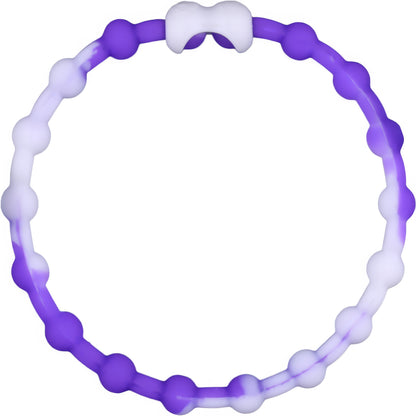 White & Purple Hair Ties (6-Pack) - Timeless Elegance for Every Look