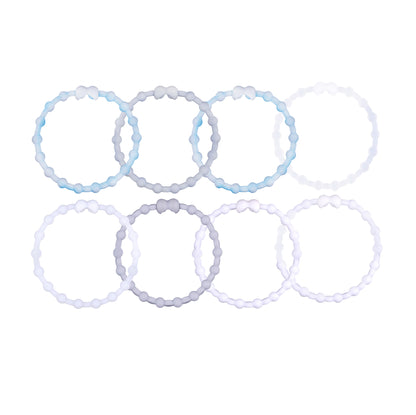 Frostbite Symphony Pack Hair Ties (8 Pack): Conduct Effortless Style with Icy Elegance