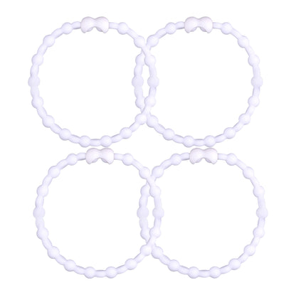 White Hair Ties (4-Pack): Timeless Versatility for Every Hairstyle