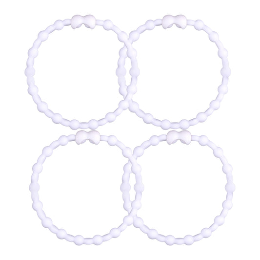 White Hair Ties (4-Pack): Timeless Versatility for Every Hairstyle