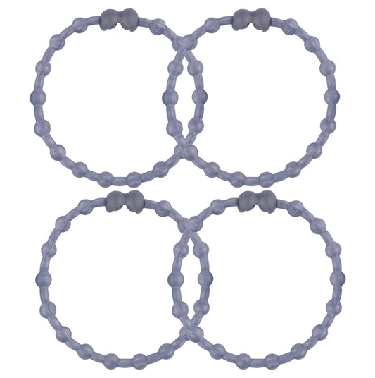 Silver Luxe Hair Ties (4-Pack): Effortlessly Elevate Your Everyday Look