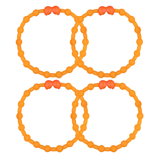 Neon Orange Hair Ties (4-Pack): Add a Pop of Boldness to Your Style