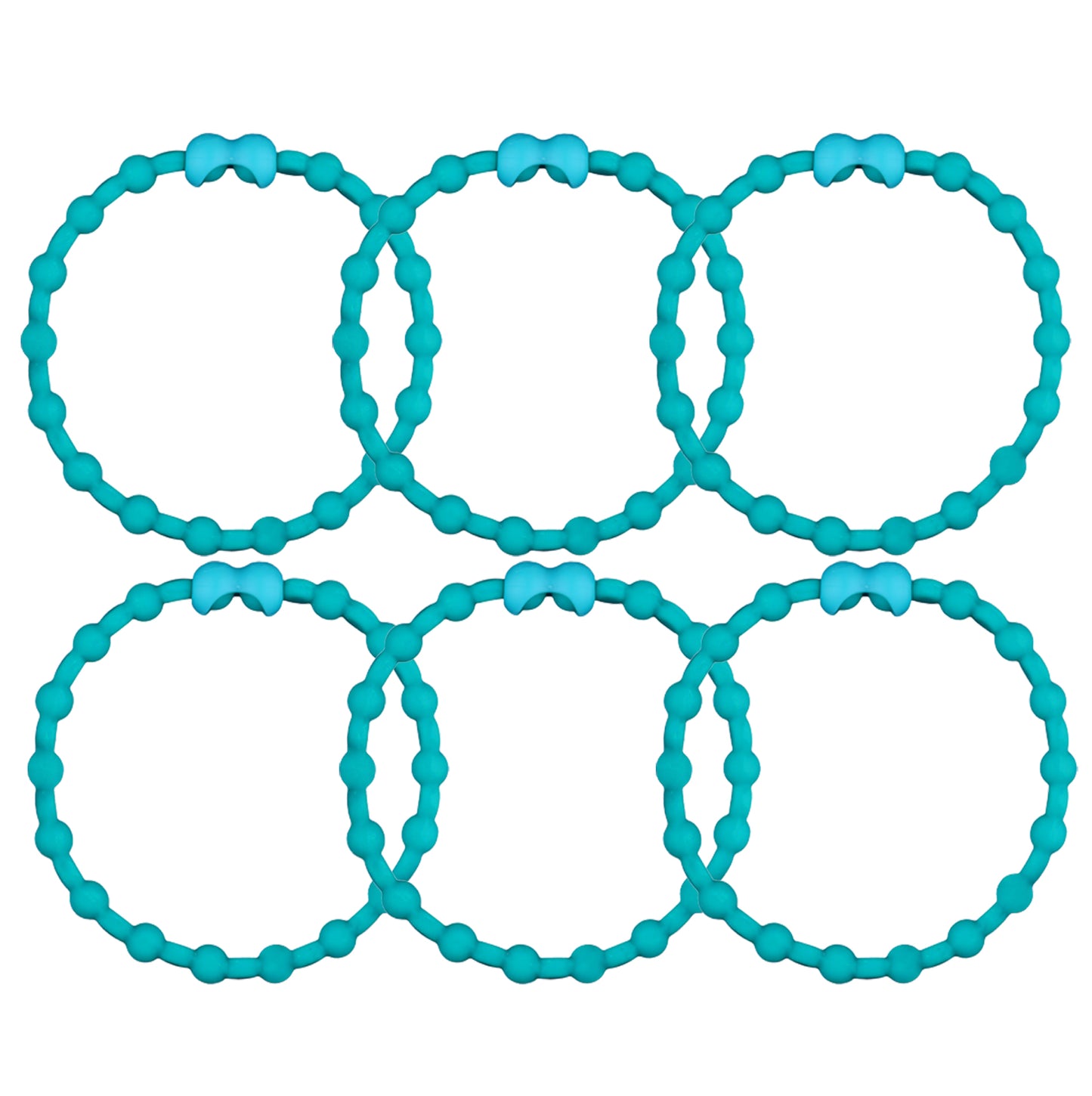 Teal Hair Ties (6-Pack) - A Splash of Tranquility for Every Style