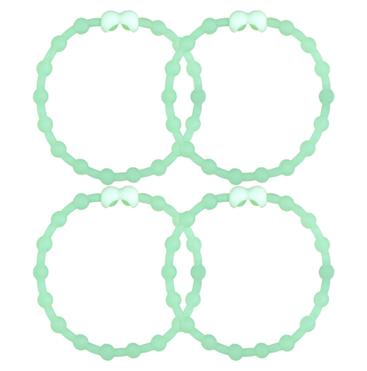 Glow Green Hair Ties (4-Pack): Illuminate Your Hairstyle with Vibrant Green