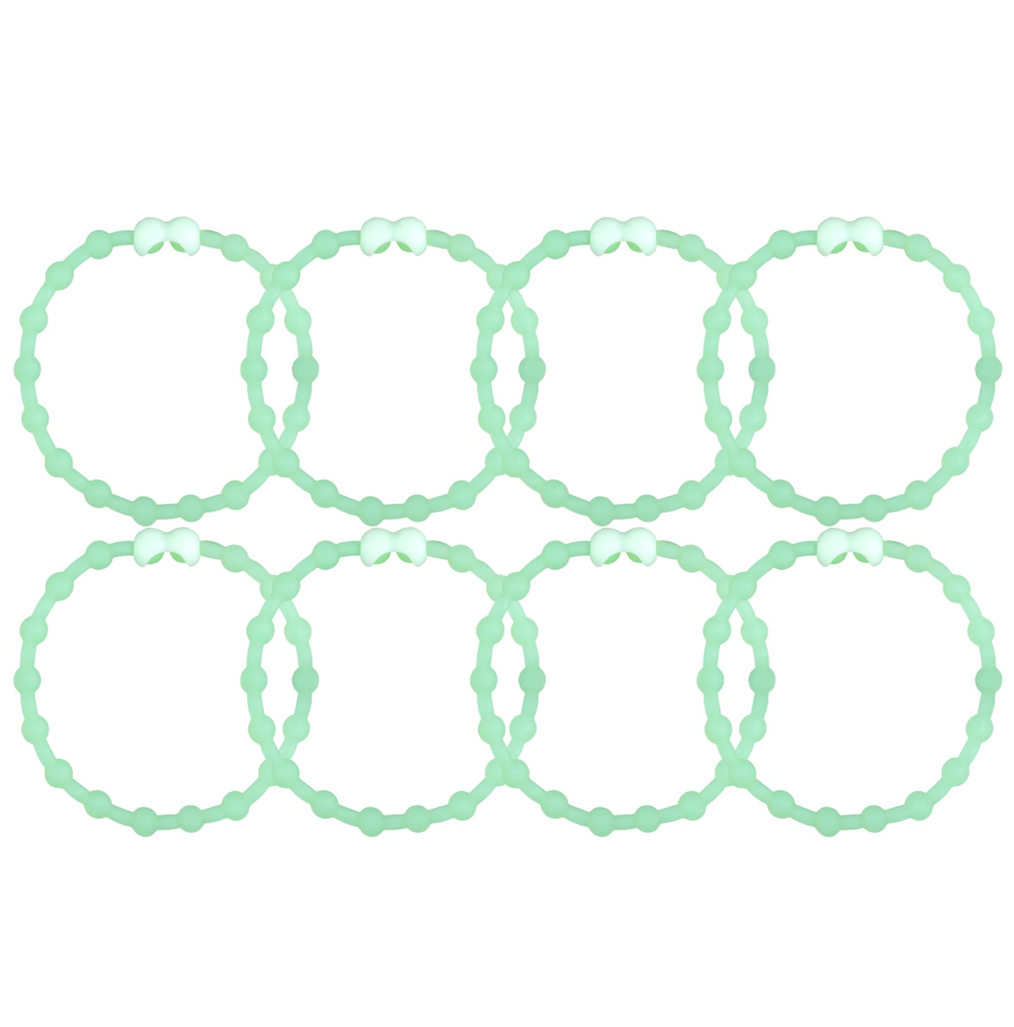 Glow Green Hair Ties (8 Pack): Electrify Your Look with Neon Brilliance