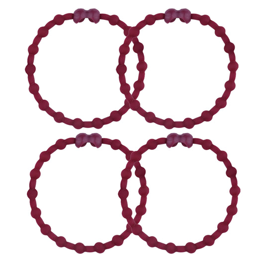 Maroon Hair Ties (4-Pack): Effortless Style for Every Occasion