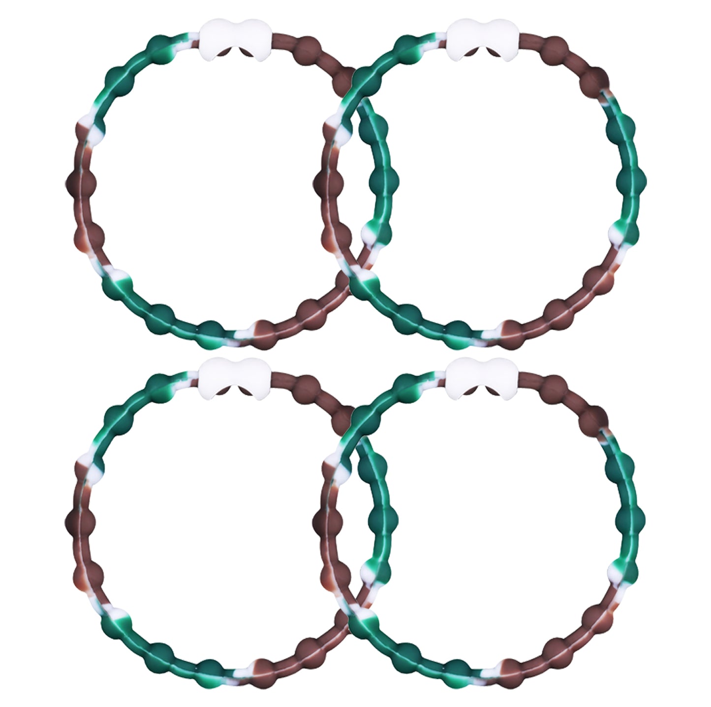 Camouflage Hair Ties (4 Pack) | Unique Design, Secure Hold, Comfortable Wear