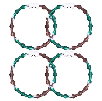Camouflage Hair Ties (4 Pack) | Unique Design, Secure Hold, Comfortable Wear